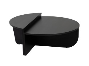 Orion" wooden coffee table - 90 x 60 x 30 cm - Black wood