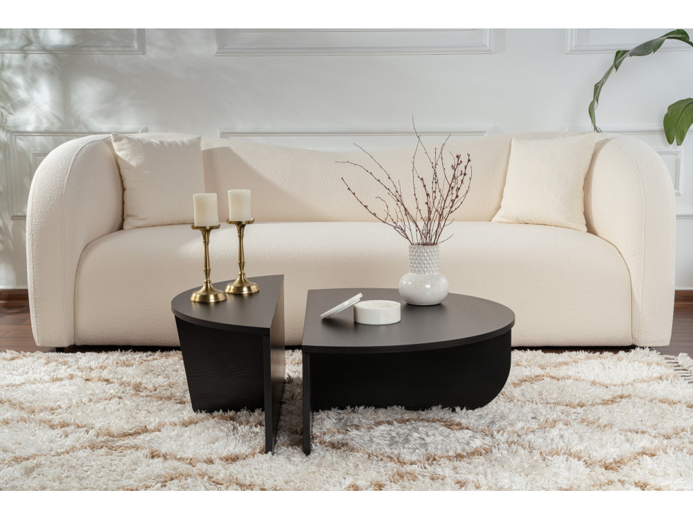 Orion" wooden coffee table - 90 x 60 x 30 cm - Black wood