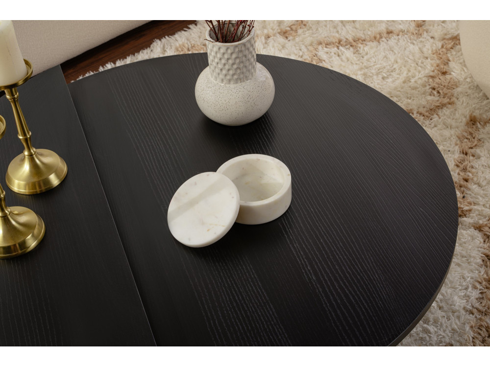 Orion" wooden coffee table - 90 x 60 x 30 cm - Black wood