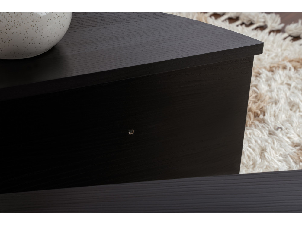Orion" wooden coffee table - 90 x 60 x 30 cm - Black wood