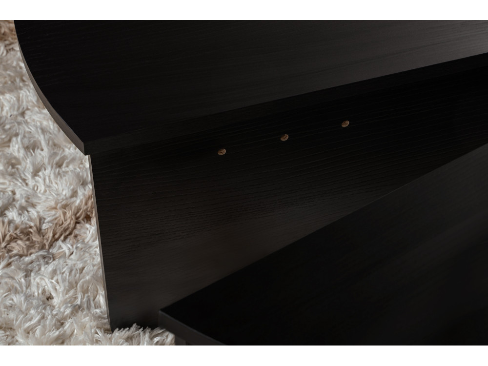 Orion" wooden coffee table - 90 x 60 x 30 cm - Black wood