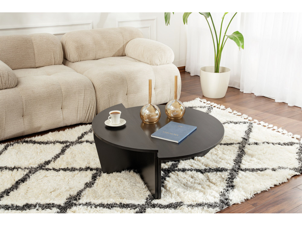 Orion" wooden coffee table - 90 x 60 x 30 cm - BoisNoir