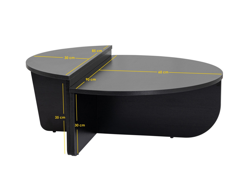 Orion" wooden coffee table - 90 x 60 x 30 cm - BoisNoir