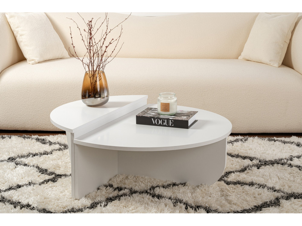 Orion" wooden coffee table - 90 x 60 x 30 cm - White