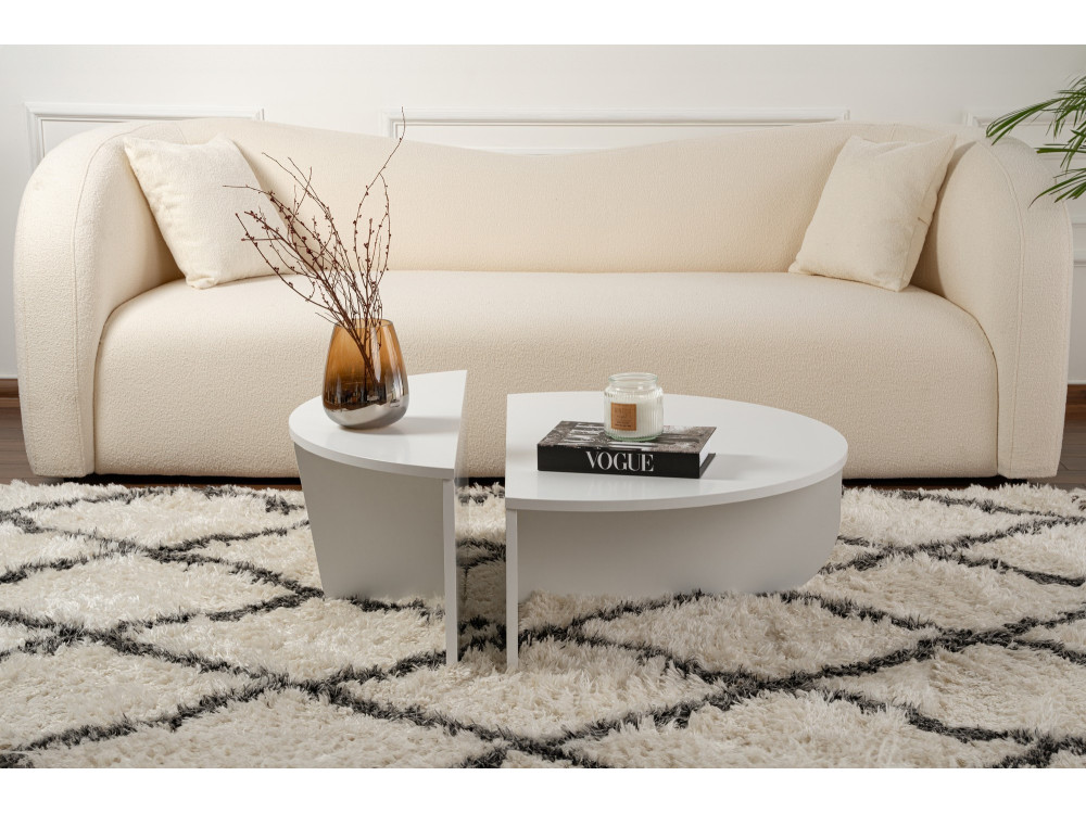 Orion" wooden coffee table - 90 x 60 x 30 cm - White