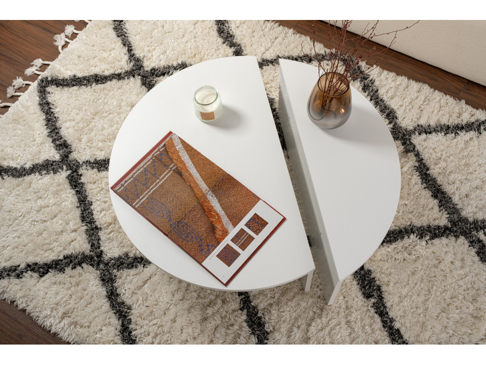 Orion" wooden coffee table - 90 x 60 x 30 cm - White