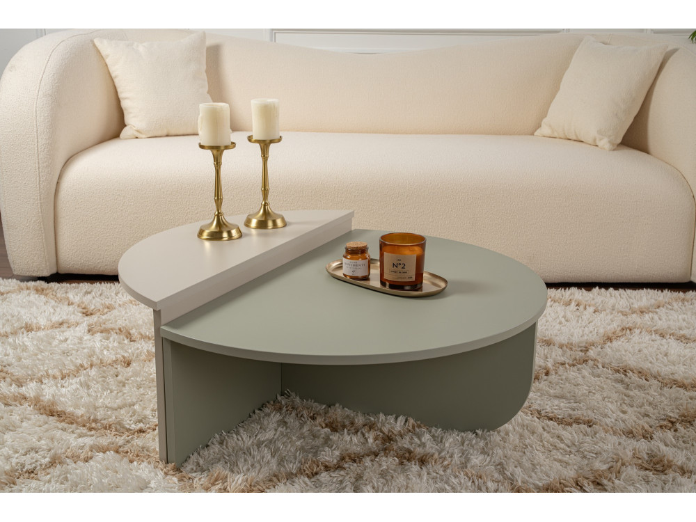 Orion" wooden coffee table 90 x 60 x 30 cm - Ash green