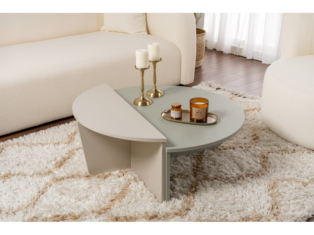Orion" wooden coffee table 90 x 60 x 30 cm - Ash green