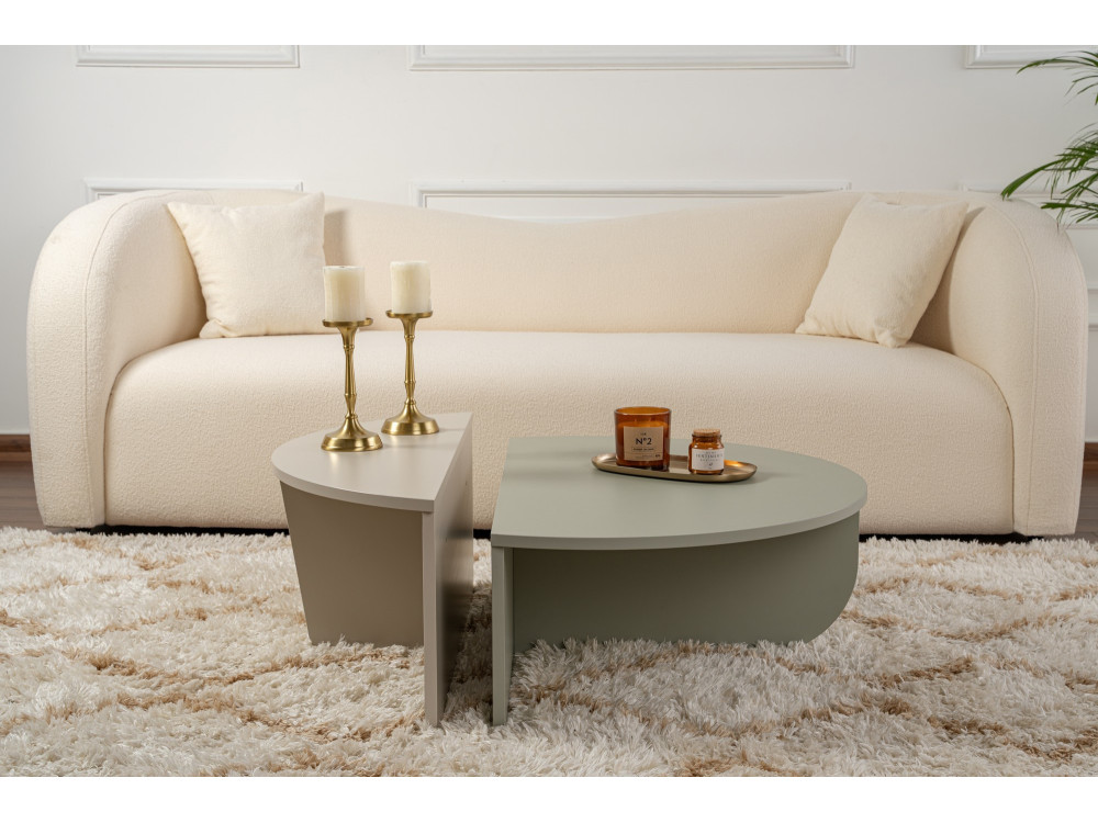 Orion" wooden coffee table 90 x 60 x 30 cm - Ash green