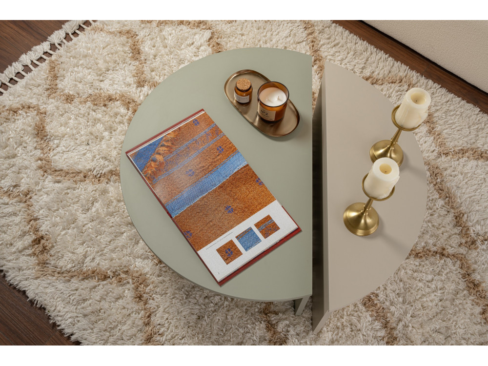 Orion" wooden coffee table 90 x 60 x 30 cm - Ash green