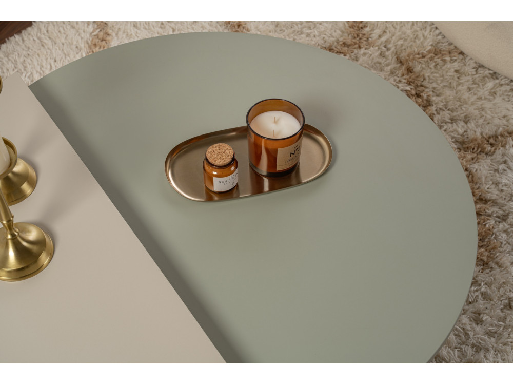 Orion" wooden coffee table 90 x 60 x 30 cm - Ash green