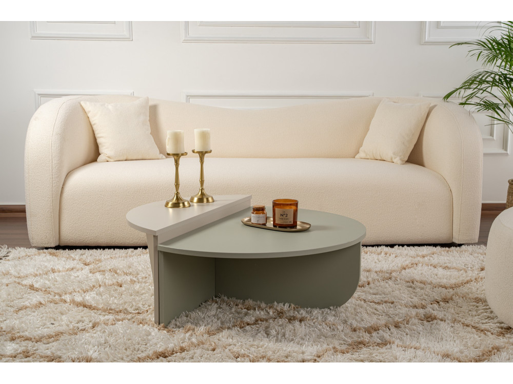 Orion" wooden coffee table 90 x 60 x 30 cm - Ash green