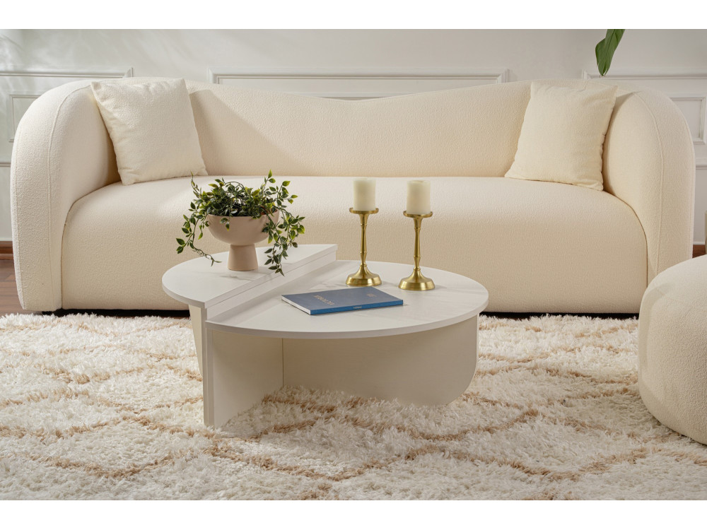 Orion" wooden coffee table 90 x 60 x 30 cm - Wood white