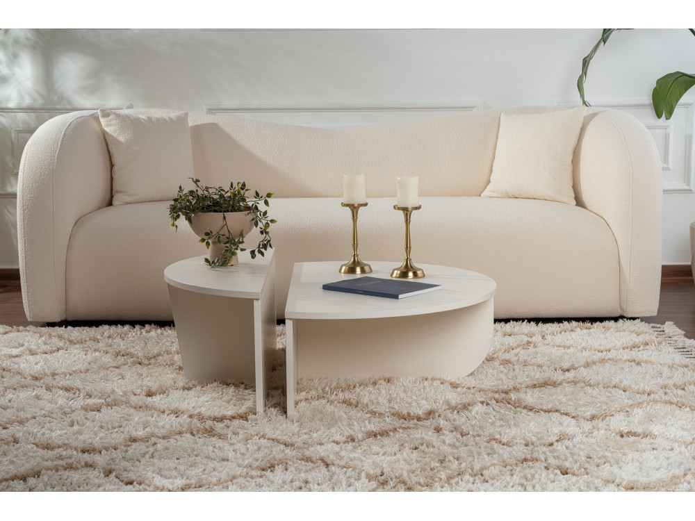 Orion" wooden coffee table 90 x 60 x 30 cm - Wood white