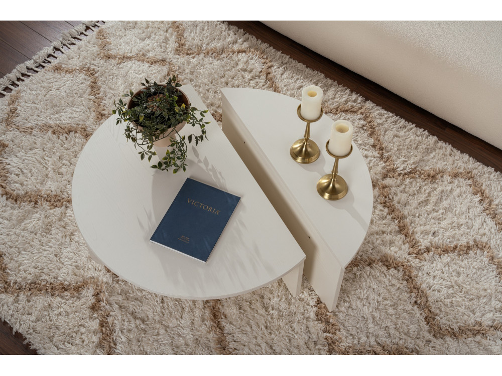 Orion" wooden coffee table 90 x 60 x 30 cm - Wood white