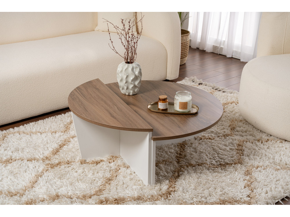 Orion" wooden coffee table 90 x 60 x 30 cm - Walnut
