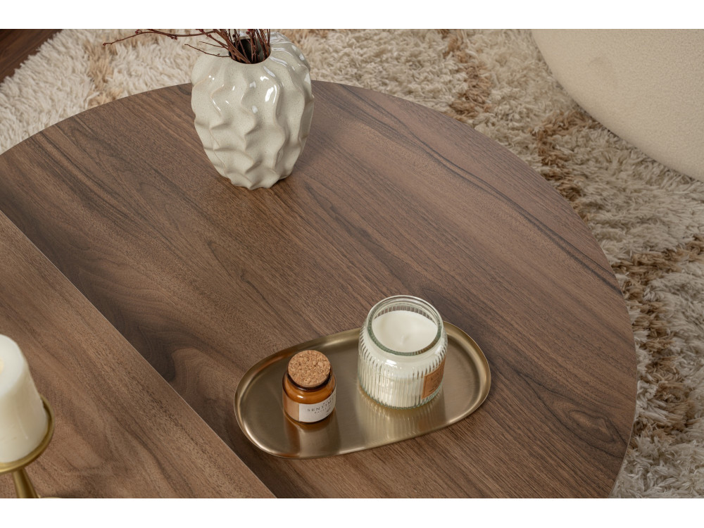 Orion" wooden coffee table 90 x 60 x 30 cm - Walnut