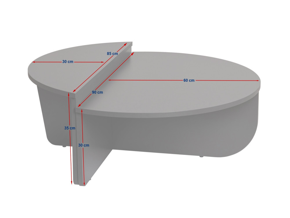 Orion" wooden coffee table 90 x 60 x 30 cm - Walnut