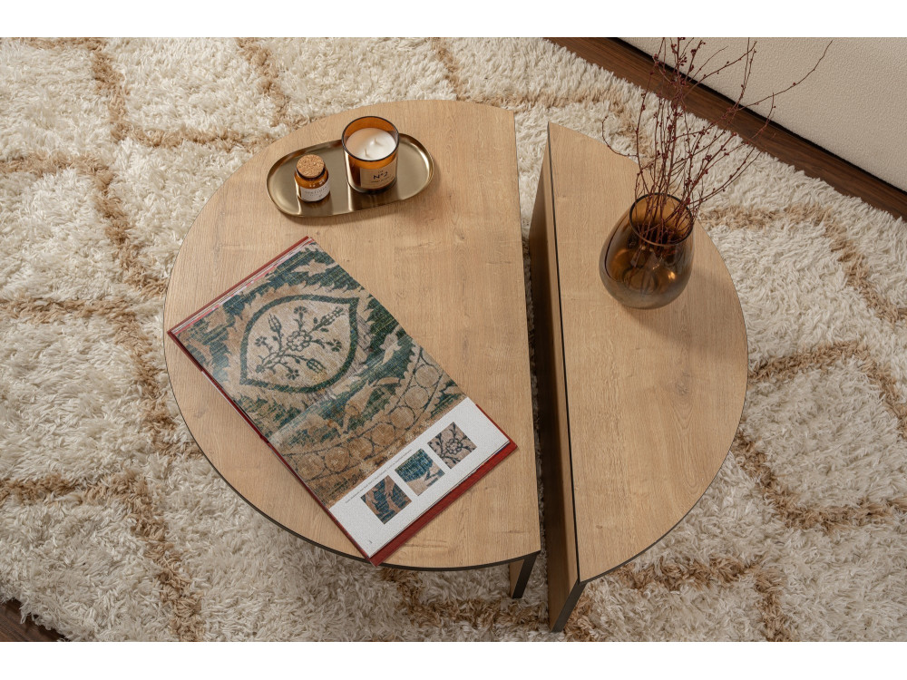 Orion" wooden coffee table 90 x 60 x 30 cm - Honey oak