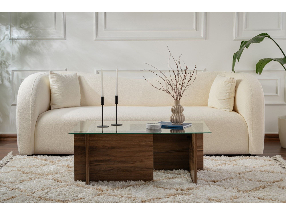 Vetrino" wooden coffee table - 105 x 65 x 40 cm - Walnut
