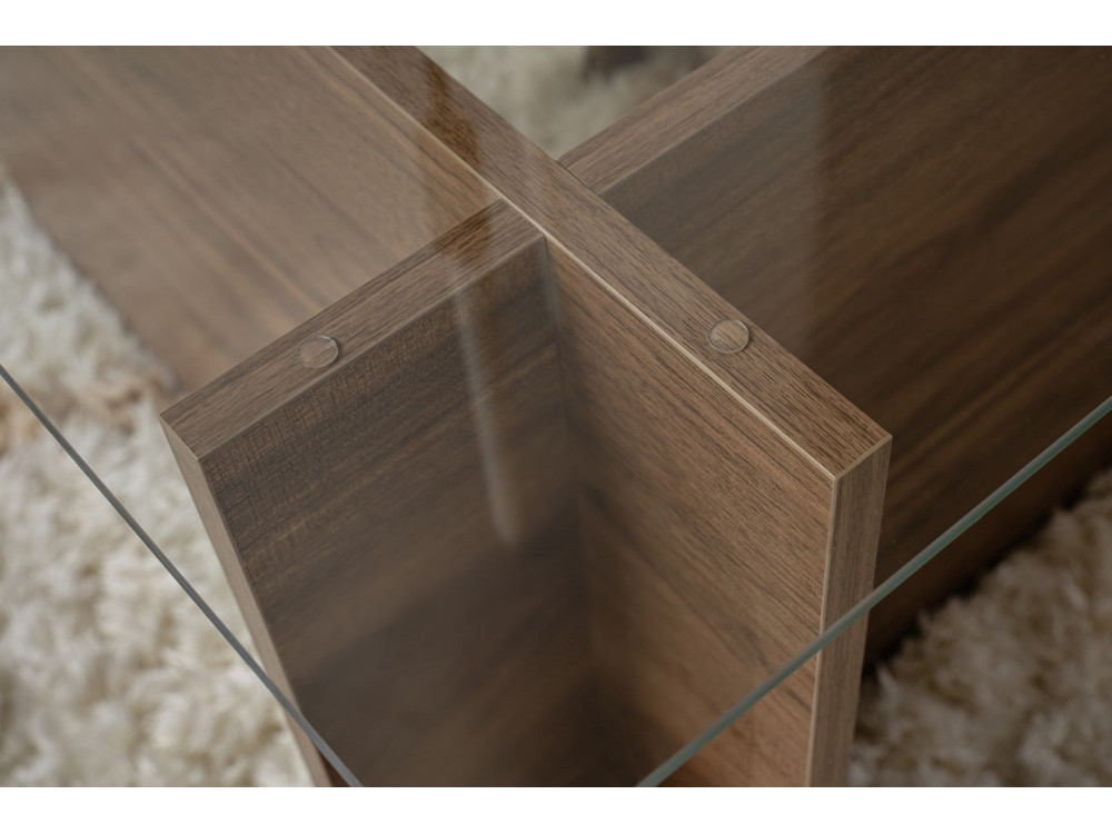 Vetrino" wooden coffee table - 105 x 65 x 40 cm - Walnut