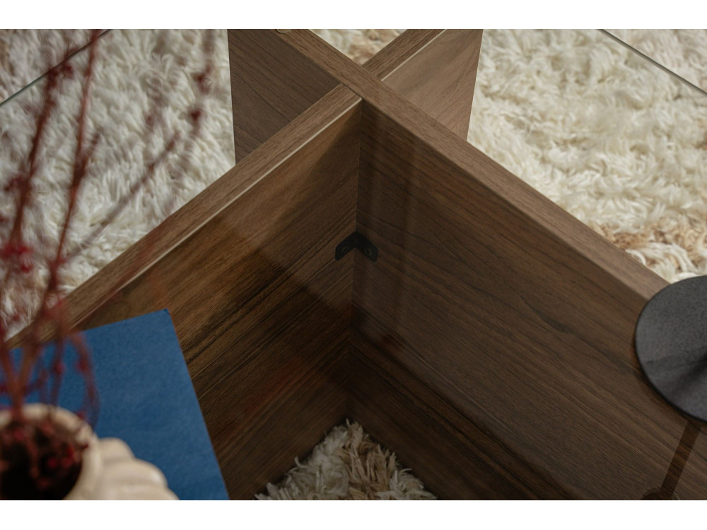 Vetrino" wooden coffee table - 105 x 65 x 40 cm - Walnut