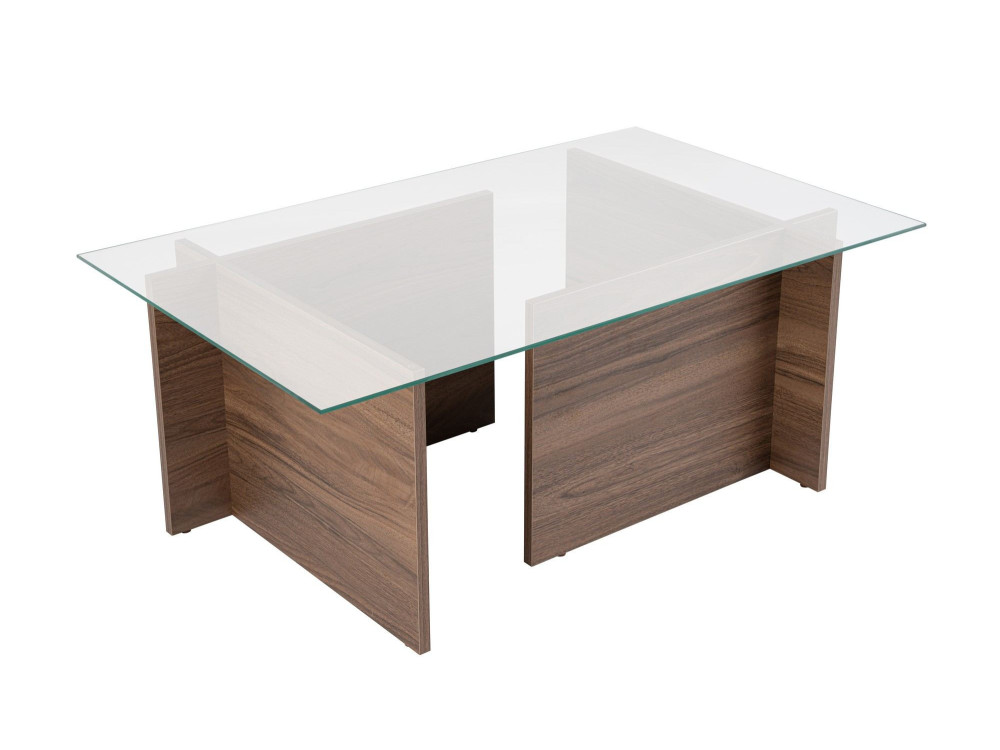 Vetrino" wooden coffee table - 105 x 65 x 40 cm - Walnut