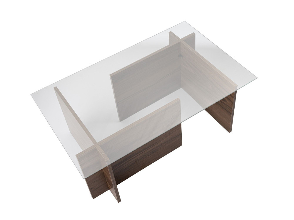 Vetrino" wooden coffee table - 105 x 65 x 40 cm - Walnut
