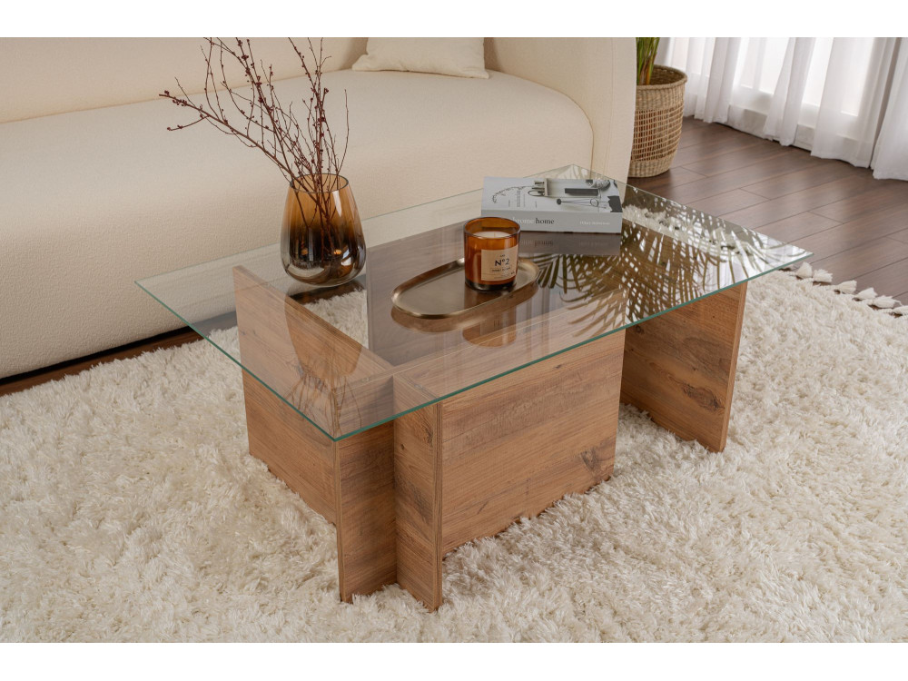 Vetrino" wooden coffee table - 105 x 65 x 40 cm - Atlantic pine