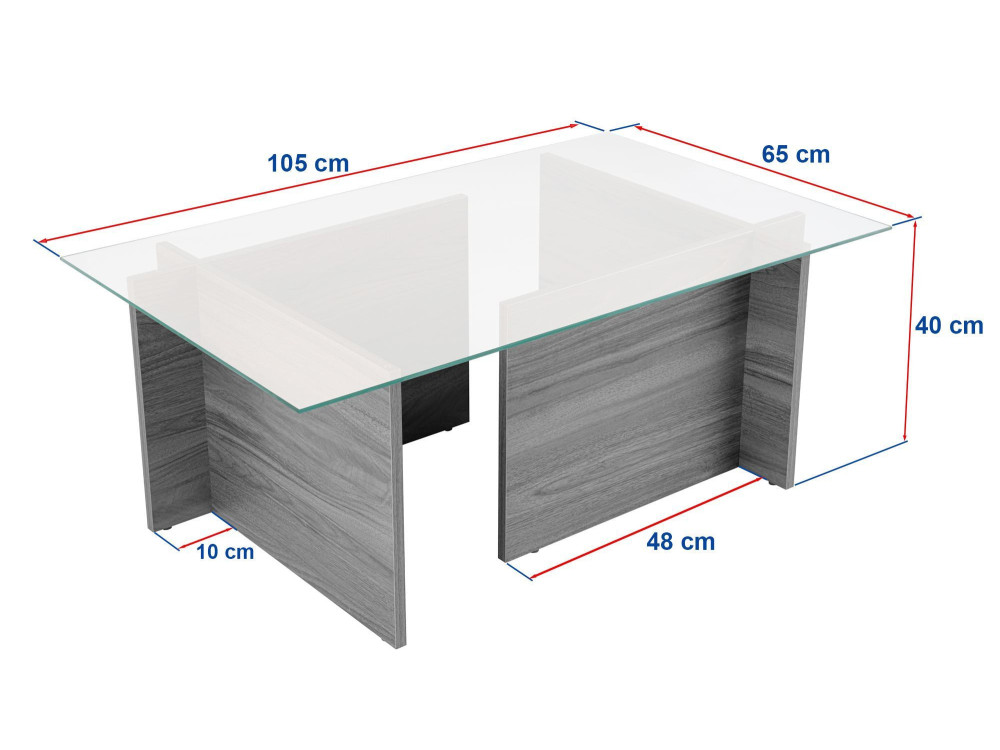 Vetrino" wooden coffee table - 105 x 65 x 40 cm - Atlantic pine