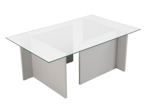 Vetrino" glass coffee table 105 x 65 x 40 cm - Grey