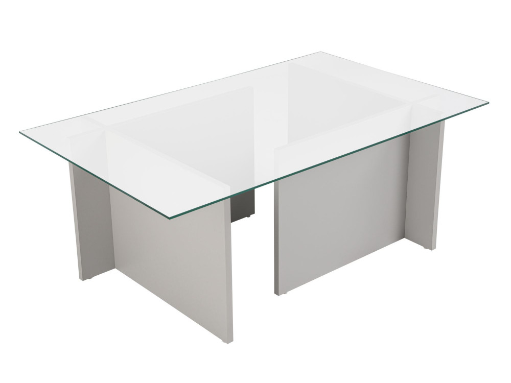 Vetrino" glass coffee table 105 x 65 x 40 cm - Grey