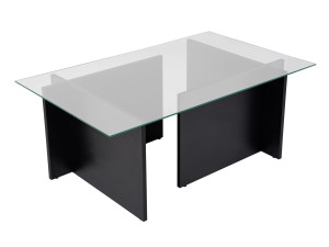 Vetrino" glass coffee table 105 x 65 x 40 cm - Black wood