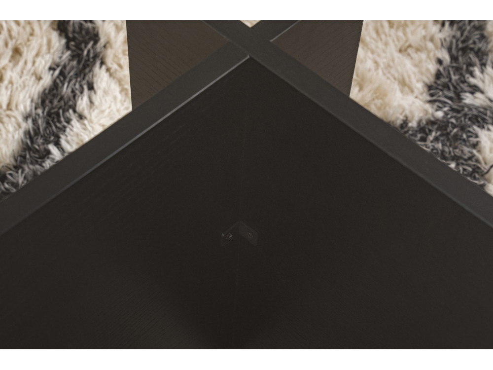 Vetrino" glass coffee table 105 x 65 x 40 cm - Black wood