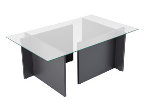 Vetrino" glass coffee table 105 x 65 x 40 cm - Anthracite