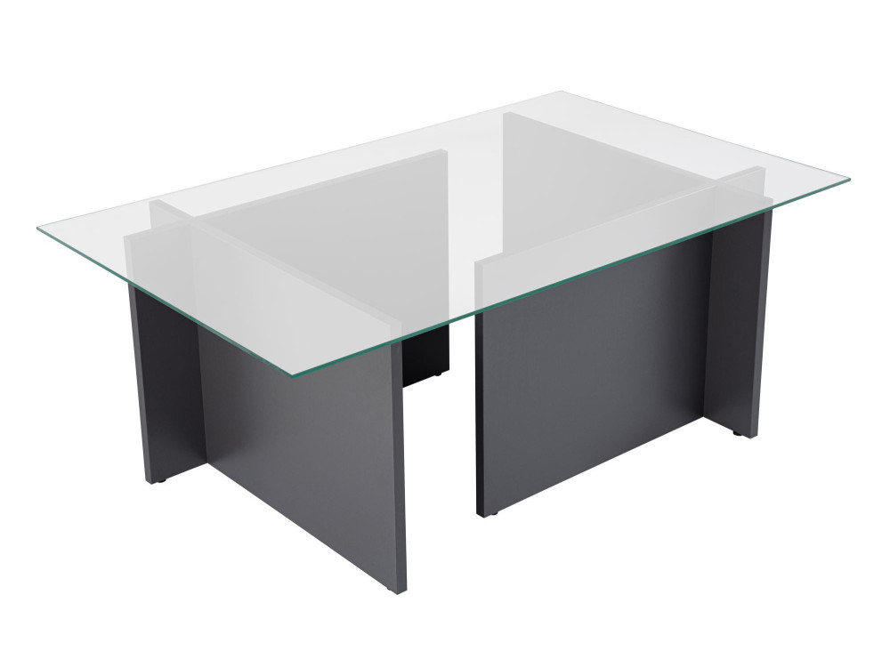 Vetrino" glass coffee table 105 x 65 x 40 cm - Anthracite