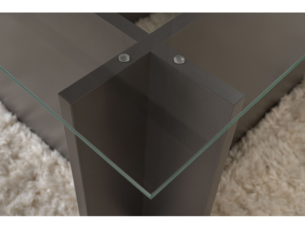 Vetrino" glass coffee table 105 x 65 x 40 cm - Anthracite
