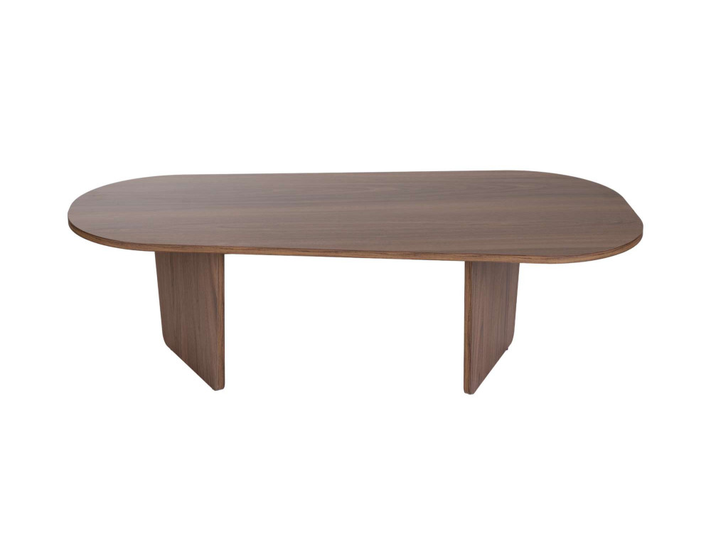 Ovalis" wooden coffee table - 130 x 65 x 40 cm - Walnut