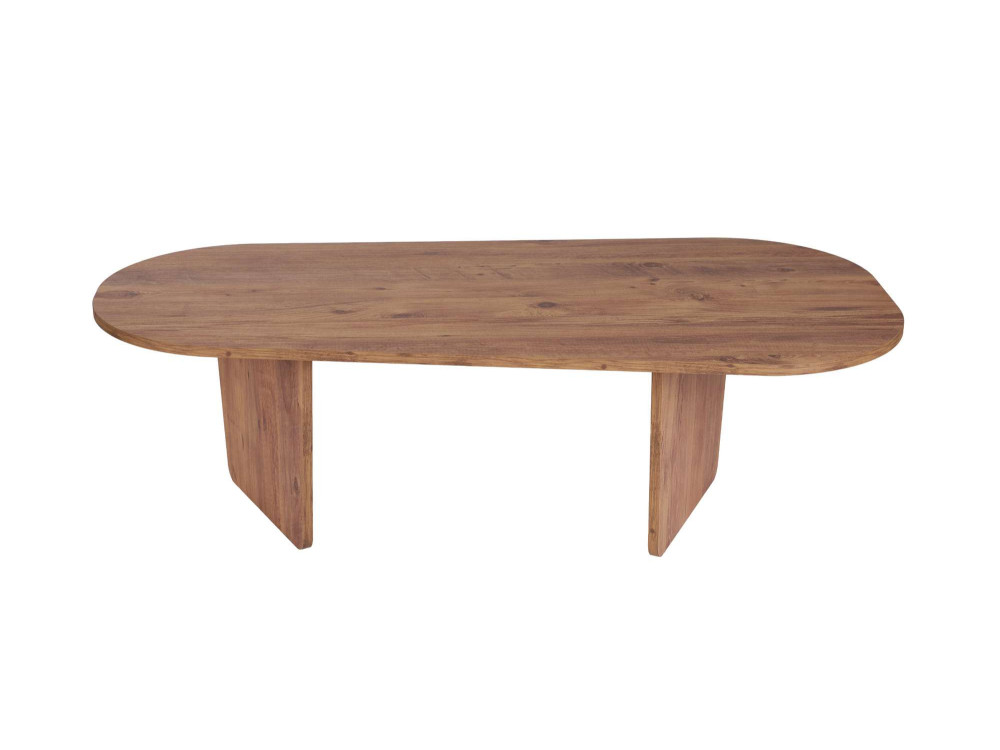 Ovalis" wooden coffee table - 130 x 65 x 40 cm - Atlantic pine