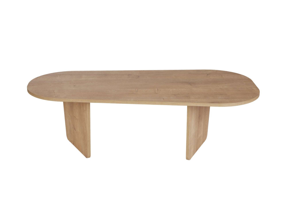 Ovalis" wooden coffee table - 130 x 65 x 40 cm - Oak