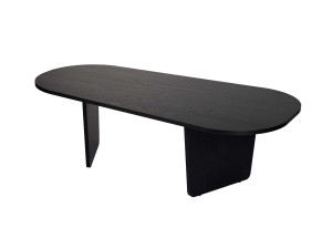 Ovalis" wooden coffee table - 130 x 65 x 40 cm - Black wood