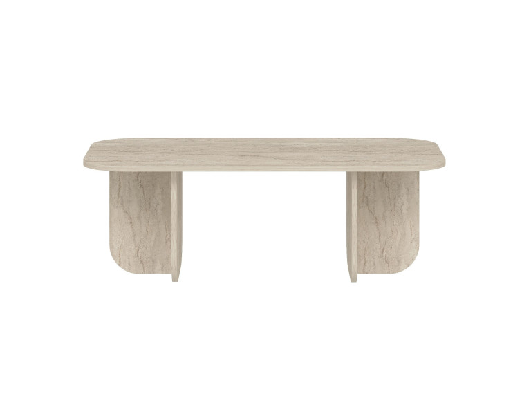 Becaj" wooden coffee table - 120 x 60 x 41 cm - Travertine