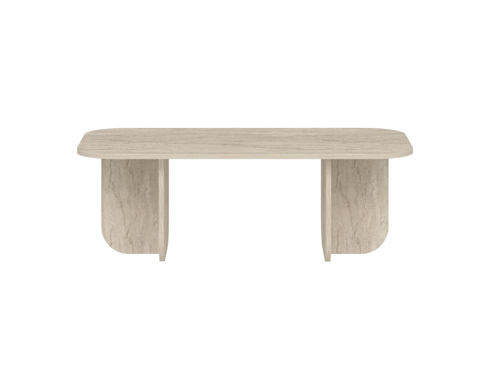 Becaj" wooden coffee table - 120 x 60 x 41 cm - Travertine