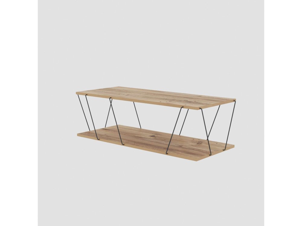 Zisino" wooden coffee table - 120 x 50 x 30 cm - Brown