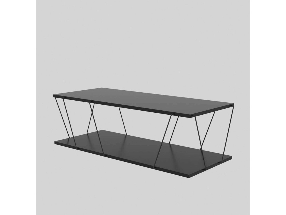 Zisino" wooden coffee table - 120 x 50 x 30 cm - Anthracite grey