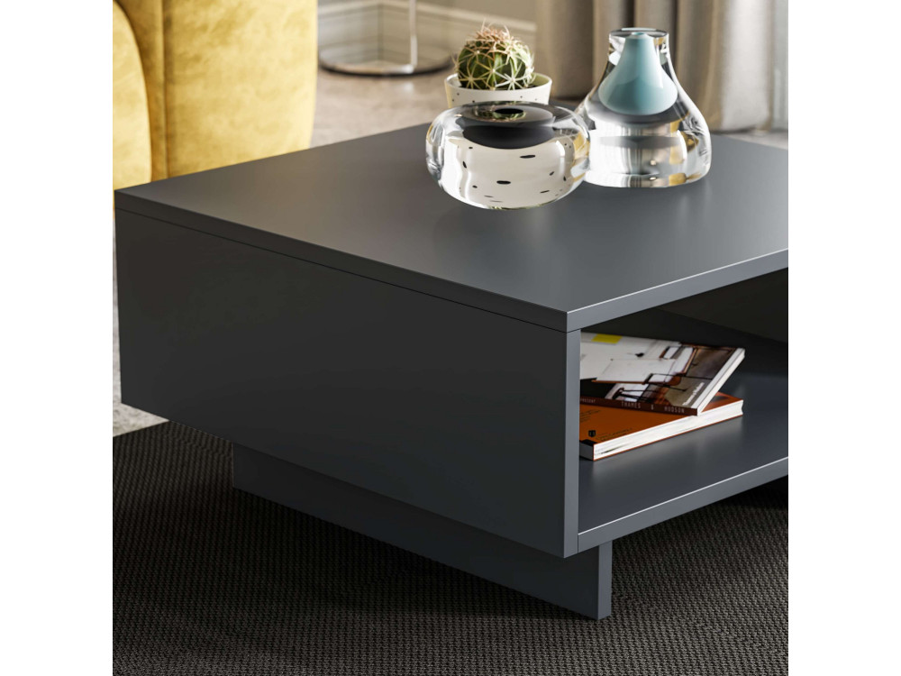 Hola" wooden coffee table - 60 x 60 x 32 cm - Anthracite grey