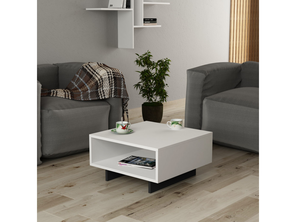 Hola" wooden coffee table - 60 x 60 x 32 cm - White