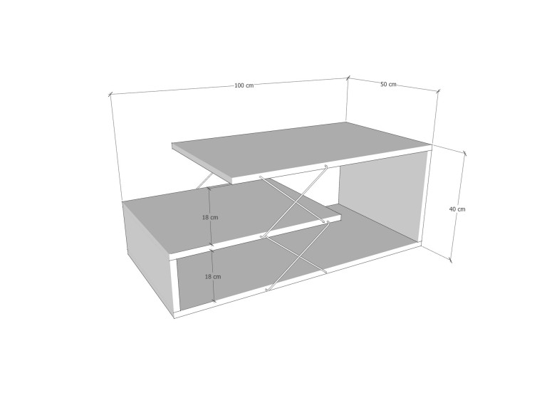 Cayenne" wooden coffee table - 100 x 50 x 40 cm - White