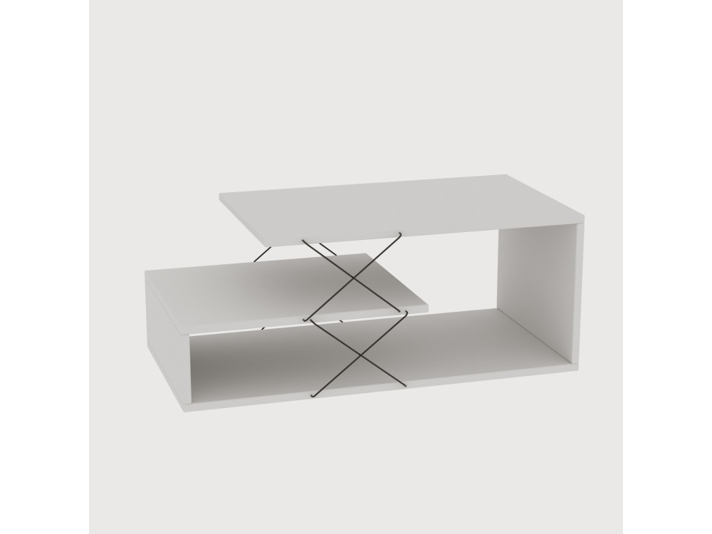 Cayenne" wooden coffee table - 100 x 50 x 40 cm - White