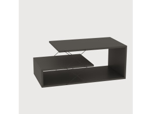 Cayenne" wooden coffee table - 100 x 50 x 40 cm - Charcoal grey